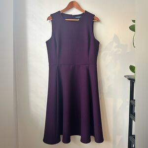 Ralph Lauren Deep Purple Sleeveless Midi Dress